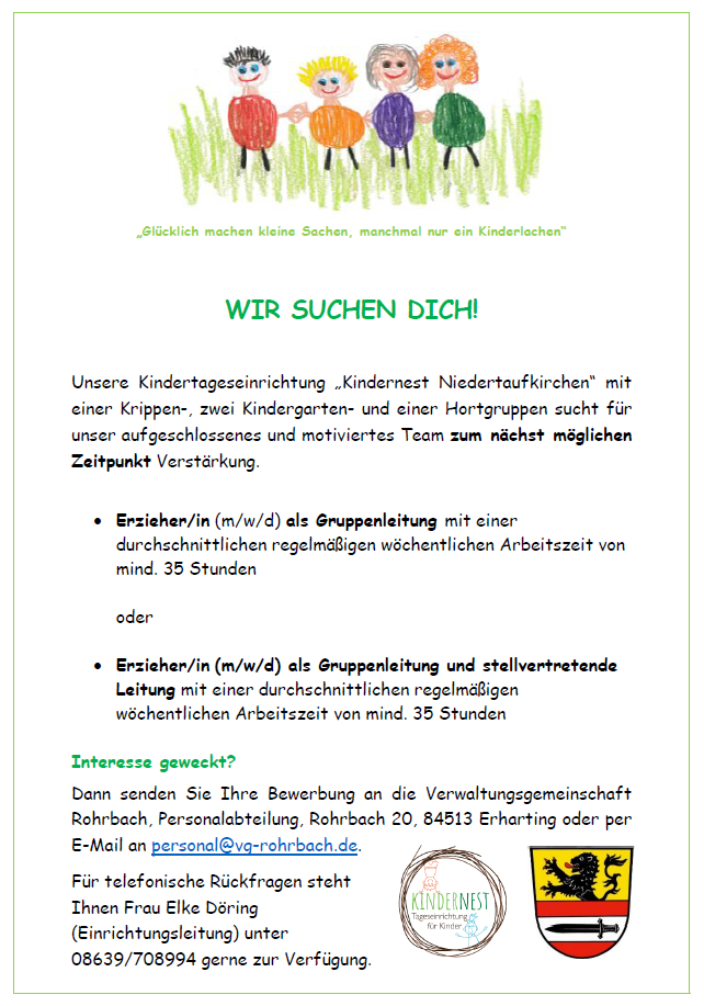 Stellenanzeige Kiga NTK 12.06.2026 Stellenanzeige Kiga NTK 12.06.2026
